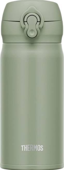 THERMOS 膳魔師 真空斷熱保溫瓶 JNL-356 綠色 350ml 易鎖定單手按鈕打開, 1個