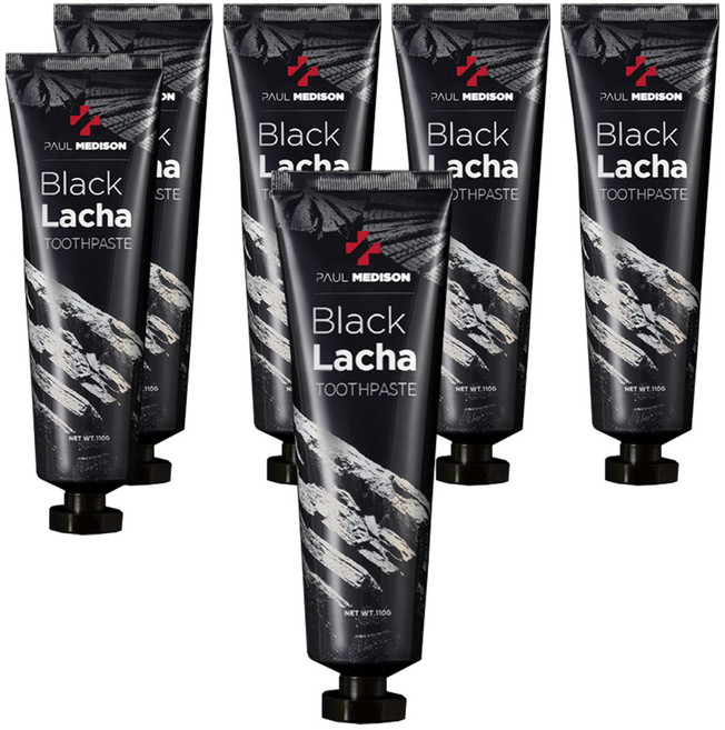 폴메디슨 뉴 블랙라차 치약, 110g, 6개