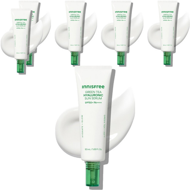 이니스프리 그린티 히알루론산 수분 선세럼 SPF50+ PA++++, 50ml, 6개