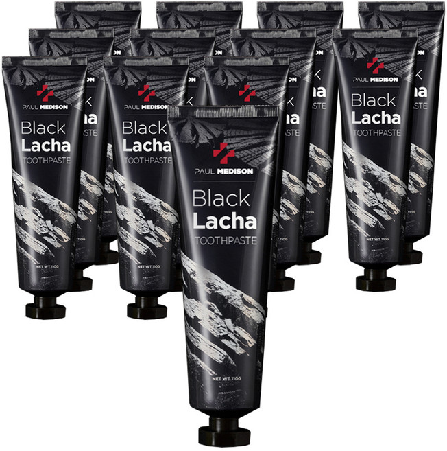 폴메디슨 뉴 블랙라차 치약, 110g, 12개