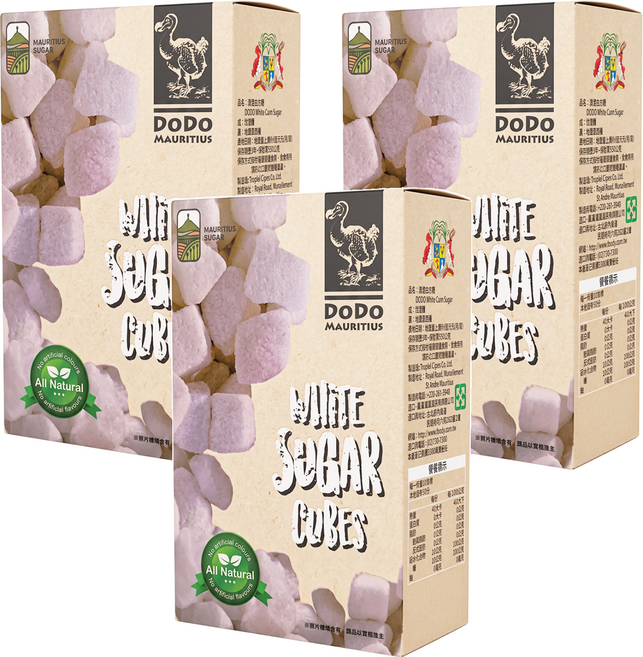 DODO 渡渡鳥 模里西斯天然塊狀白蔗糖, 500g, 3盒