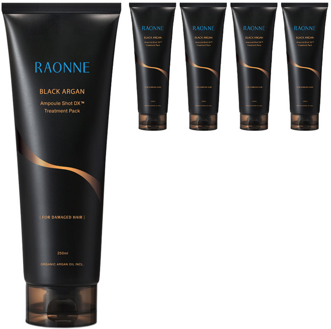 라온느 블랙 아르간 고영양 극손상모 복구 미용실 단백질 트리트먼트 헤어팩, 250ml, 5개