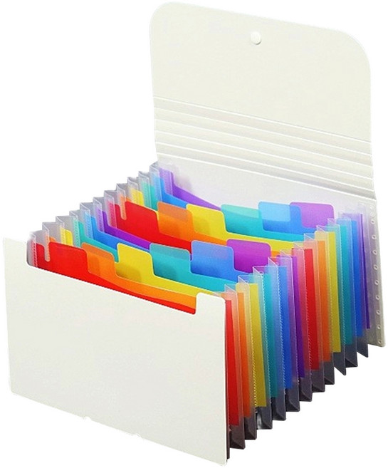 마다꾸미 A6 지폐 보관함 통장 영수증 정리 아코디언 12칸 컬러속지 파일, 베이지, 1개