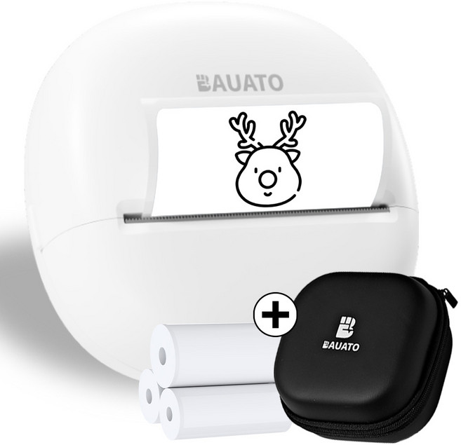 바우아토 스티코팝 멀티 라벨 네임스티커 무선 블루투스 미니 감열식 라벨 프린터, 화이트, 1개