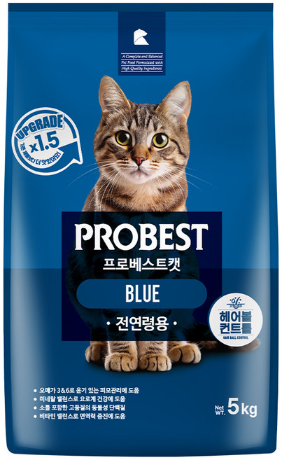 프로베스트 고양이 기능성 사료, 헤어볼, 5kg, 1개
