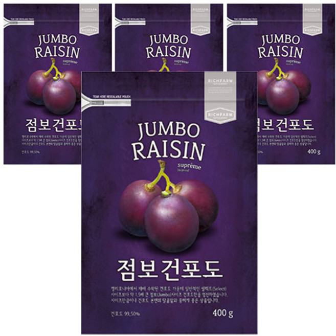 리치팜너트 점보 건포도, 400g, 4개