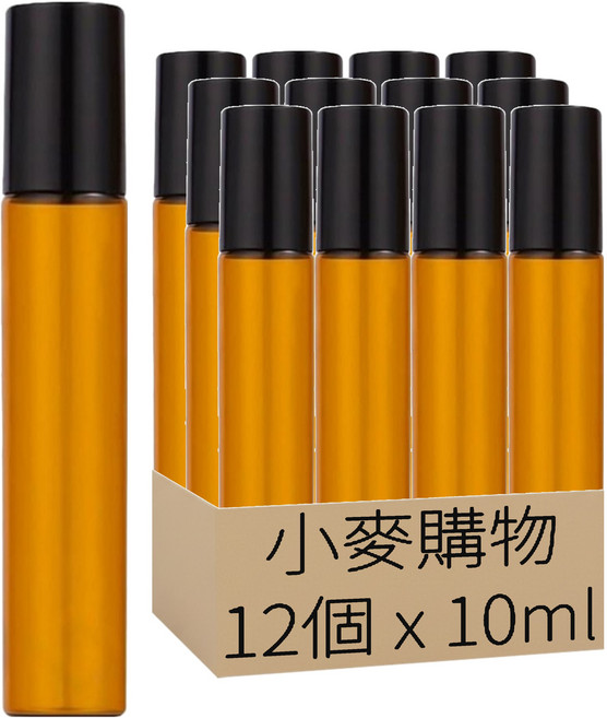 小麥購物 玻璃滾珠瓶 10ml, 12個