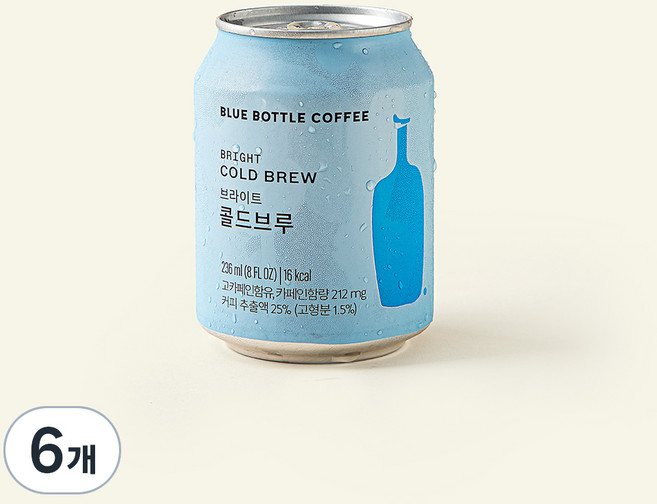 블루보틀커피 브라이트 콜드브루, 236ml, 6개
