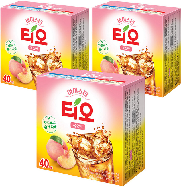 동서티오 아이스티분말 복숭아맛, 13g, 40개입, 3개