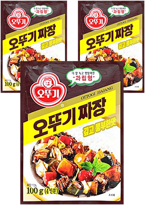 오뚜기 짜장 깊고 풍부한맛 과립형, 100g, 3개