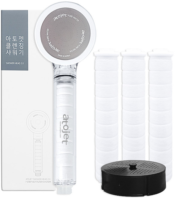 아토젯 클렌징 샤워기 ver 2.0 + 녹물제거 바디 리필 필터 + ACF 헤드 필터, 1개, 혼합색상
