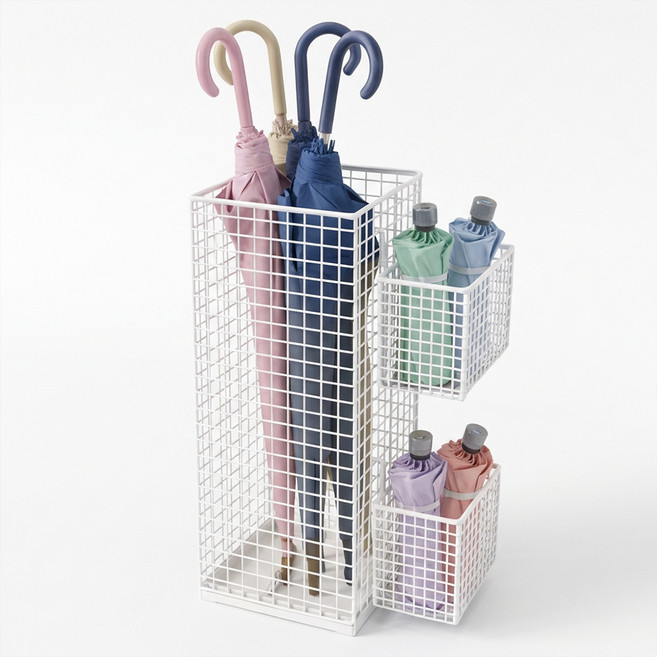 앞날창창 인테리어 현관정리 우산꽂이, 화이트 2홀더, 1개