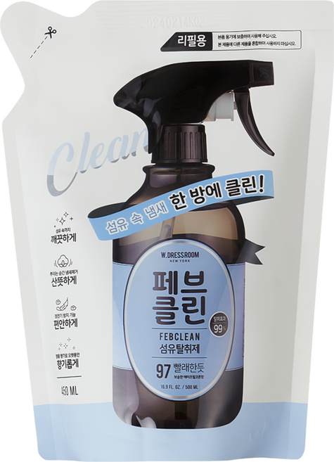 페브클린 섬유탈취제 리필 97번 에이프릴코튼, 450ml, 1개