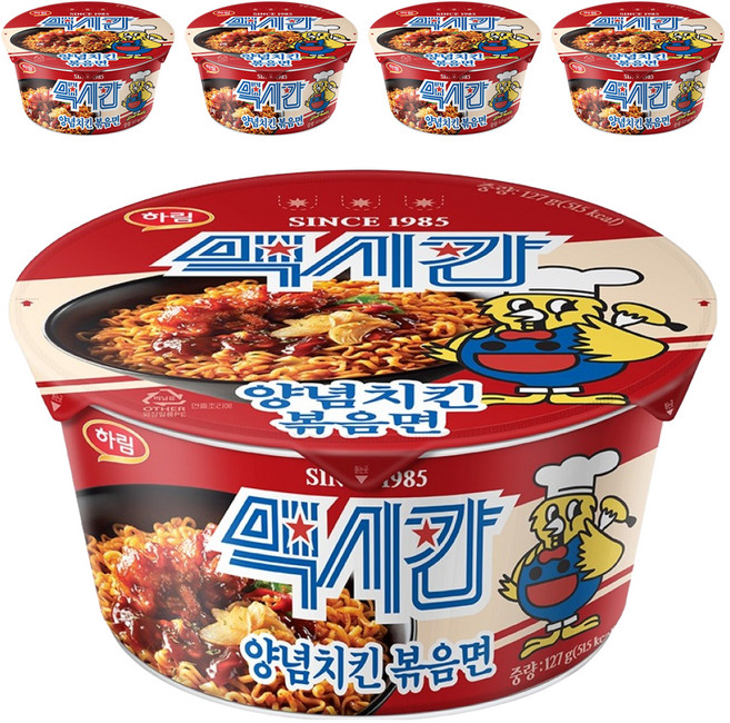 맥시칸 하림 양념치킨 볶음면 127g, 5개