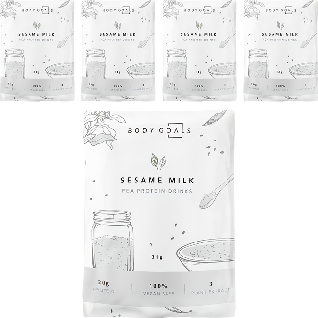 BODY GOALS 豌豆蛋白飲 芝麻歐蕾, 31g, 5包