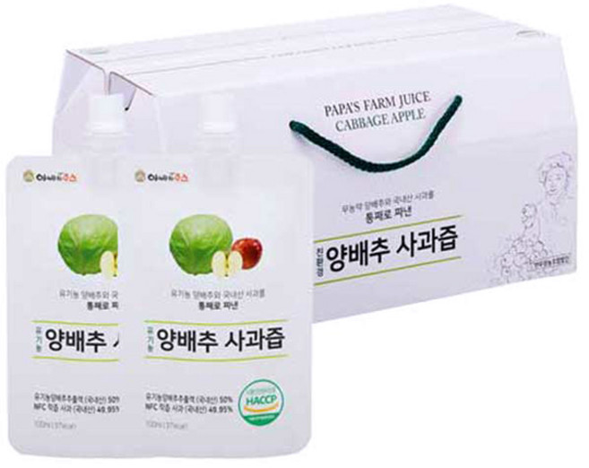 아빠의주스 양배추 사과즙, 2L, 1박스