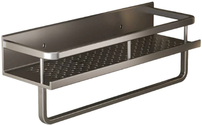 浴室置物架 有桿, 灰色, 1個