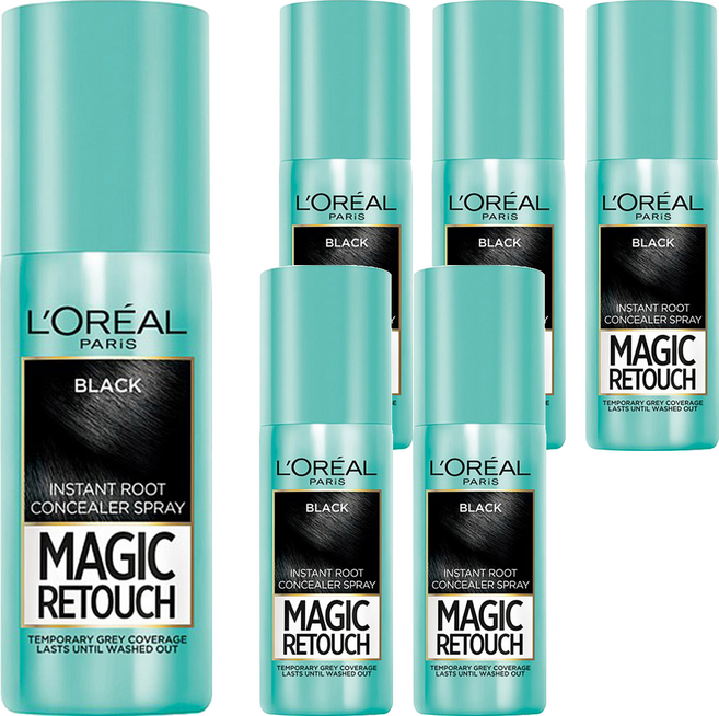 로레알파리 매직 리터치 헤어스프레이 75 ml, 블랙, 6개