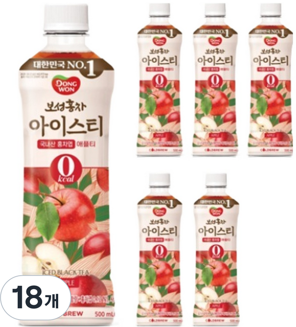 동원보성홍차 아이스티 애플, 500ml, 18개