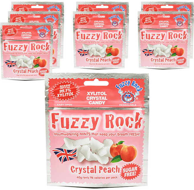 퍼지락 자일리톨 크리스탈 캔디 복숭아향, 40g, 8개