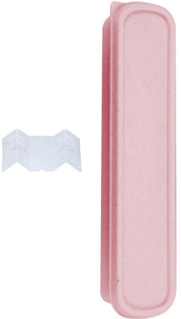 씨티컴퍼니 무소음 도시락 수저 케이스, 핑크, 1개