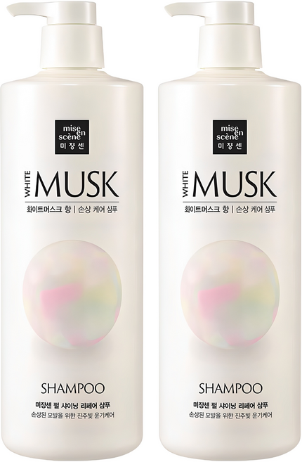미쟝센 펄 샤이닝 리페어 샴푸 화이트머스크향, 1L, 2개