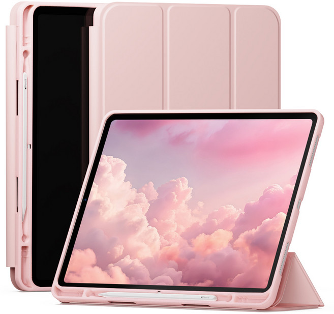신지모루 스마트커버 펜슬 수납 태블릿 케이스, 핑크 샌드, 1개