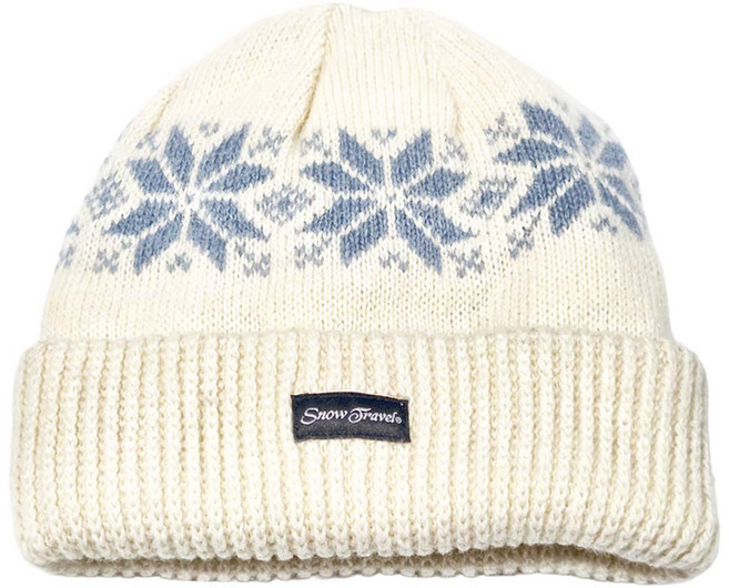 SNOW TRAVEL 雪之旅 男女高級美麗諾85%羊毛帽 滑雪/登山/海釣/賞雪 AR-18B-3M 反摺雪花款式