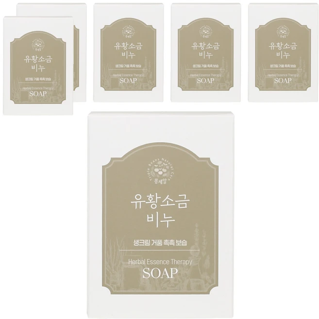 콩세알 유황소금비누, 85g, 6개 - 쿠팡