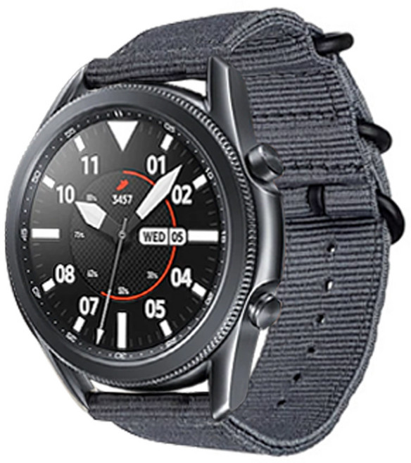 OVERGEAR Galaxy Watch 40mm/42mm/44mm/45mm/46mm NATO錶帶, 灰色 (N-2), 1個