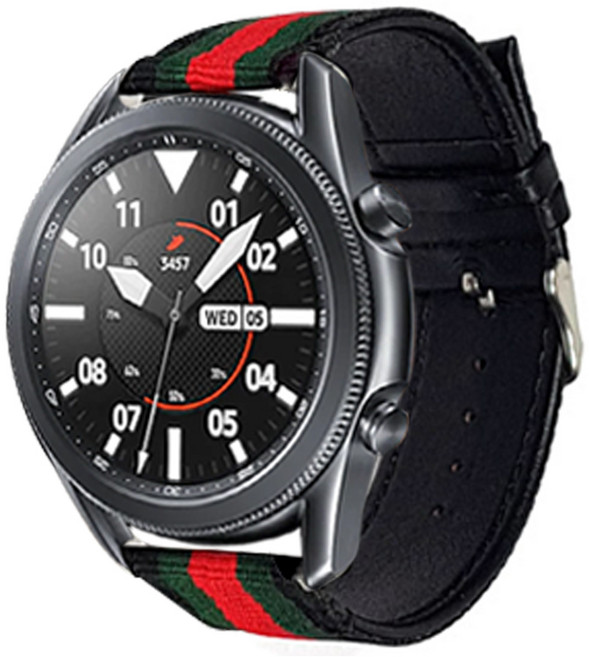 OVERGEAR Galaxy Watch 40mm/42mm/44mm/45mm/46mm NATO錶帶, RGB皮革(N-5), 1個