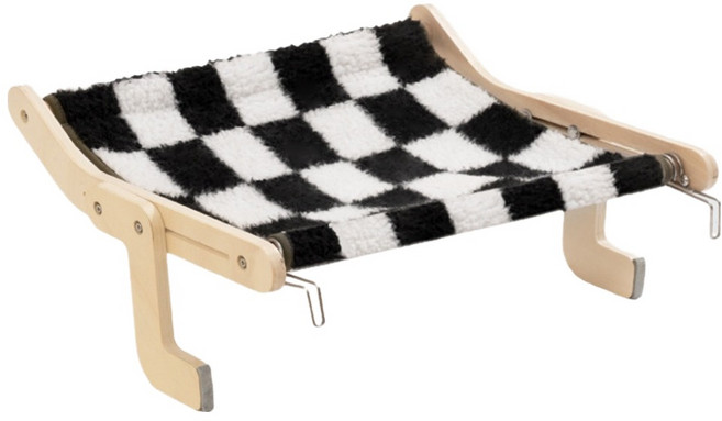 카무라라 고양이 창문 창틀 해먹, 체크양모, 1개