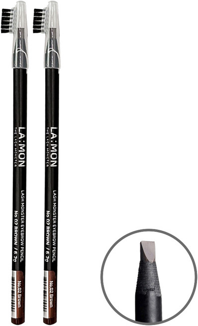 라몽 래쉬몬스터 밀라노 아이브로우 펜슬, 02브라운, 2개