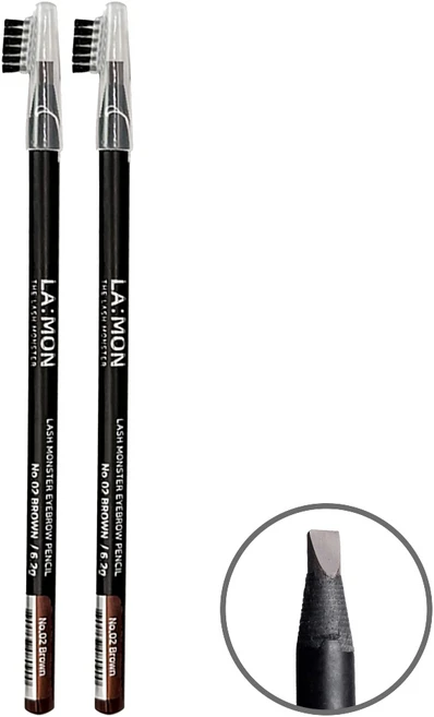 라몽 래쉬몬스터 밀라노 아이브로우 펜슬, 02브라운, 2개 - 쿠팡