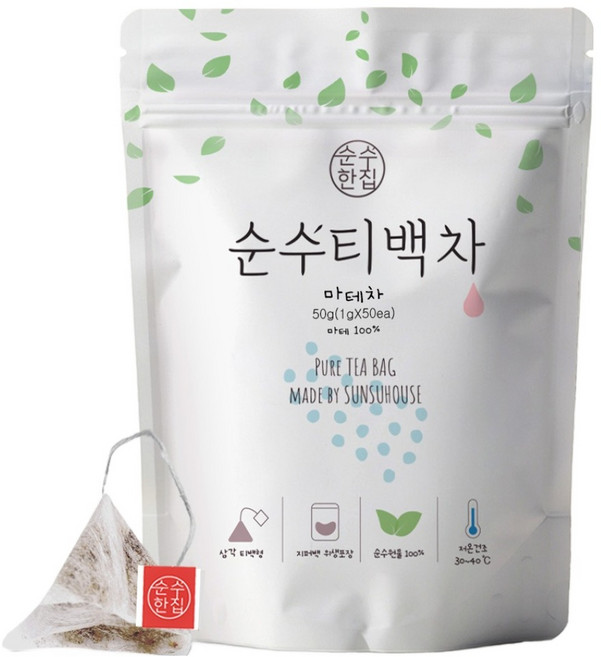 Sunsuhouse 馬黛茶三角茶包, 1g, 50入, 1個