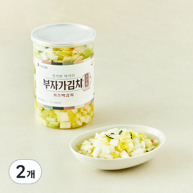 부자가김치 키즈 백김치, 800g, 2개