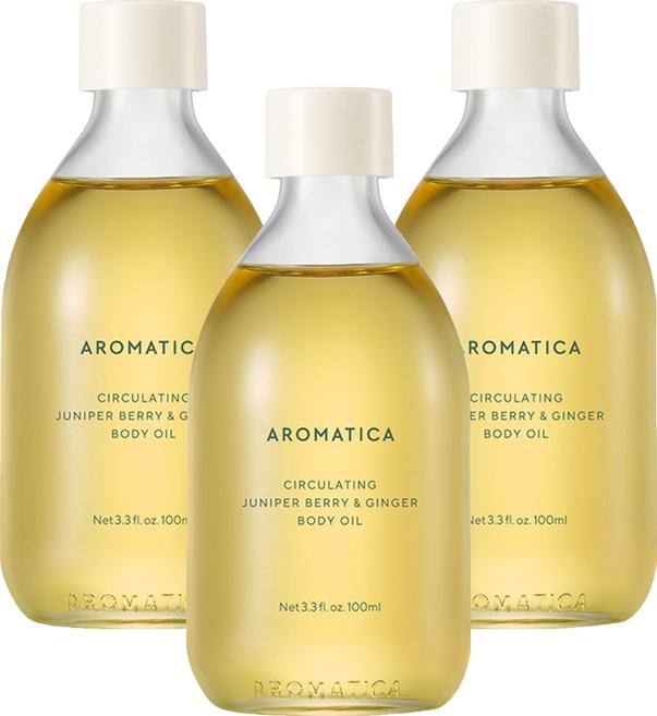 아로마티카 서큘레이팅 바디오일 주니퍼베리 & 진저향, 100ml, 3개
