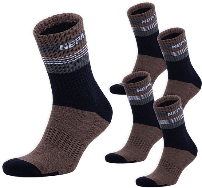 네파 남성용 펄트 서페스 쿠션 크루삭스, 브라운, 5개