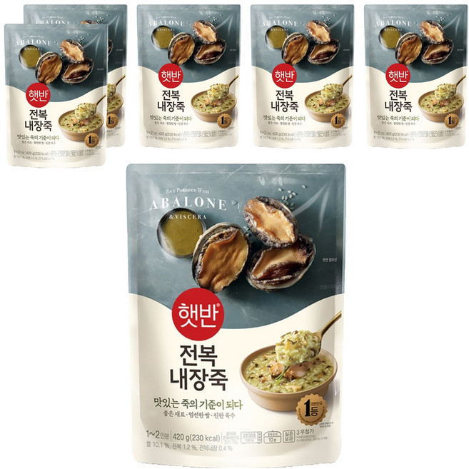 햇반 전복 내장죽, 420g, 6개