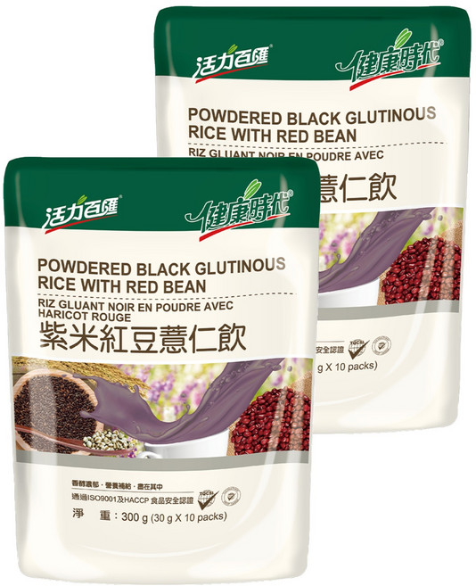 健康時代 紫米紅豆薏仁飲 有糖, 30g, 10包, 2袋