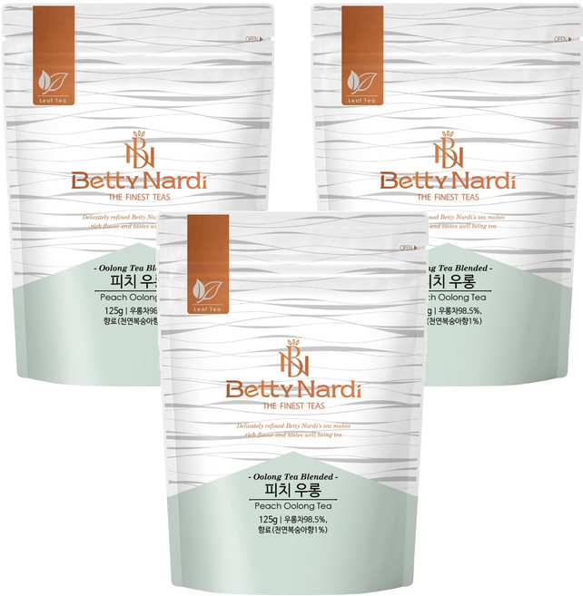 베티나르디 피치 우롱 티 리필 지퍼백, 125g, 3개, 1개입