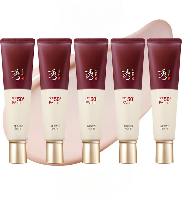 수려한 효비담 발효 선크림 SPF50+ PA+++, 60ml, 5개