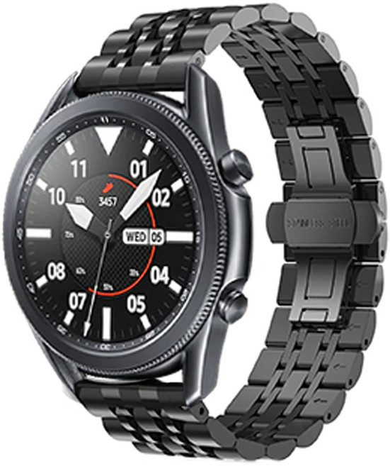 OVERGEAR Galaxy Watch4 5 40mm 42mm 44mm 45mm 46mm 金屬錶帶, 黑色(M-1), 1個