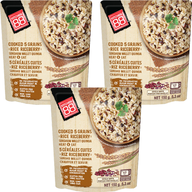 KITCHEN 88 泰國發芽玄香米即食飯, 150g, 3個