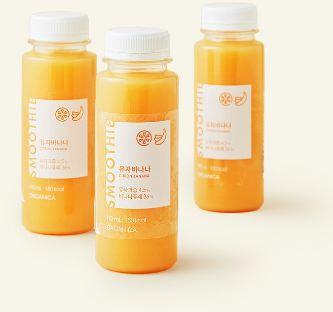 올가니카 유자바나나 과채주스, 190ml, 3개