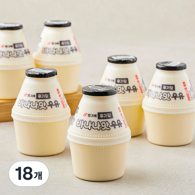 바나나맛우유 무가당, 18개, 240ml