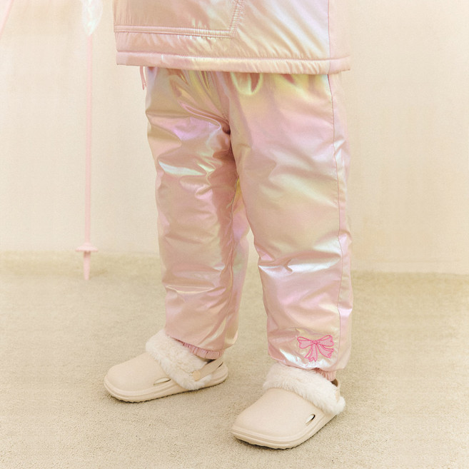 헤이미니 뉴키즈온 팝팝 홀로그램 스키 패딩 팬츠