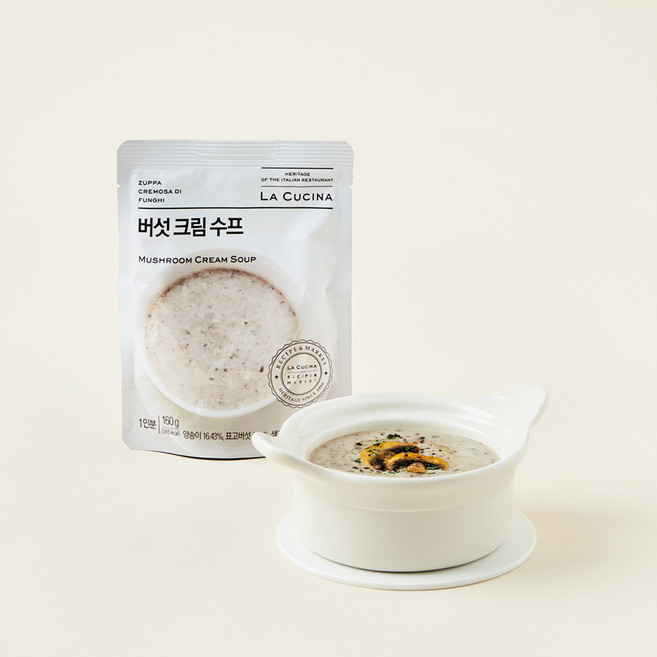 라쿠치나 버섯 크림 스프 (냉장), 160g, 1개