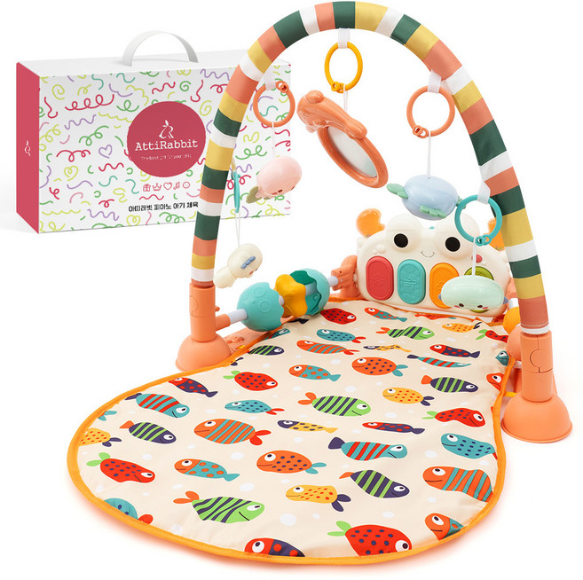 아띠래빗 유아용 피아노 딸랑이 체육관, 혼합색상, 1개