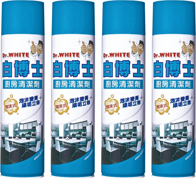Dr.White 白博士 廚房清潔劑, 4瓶, 600ml